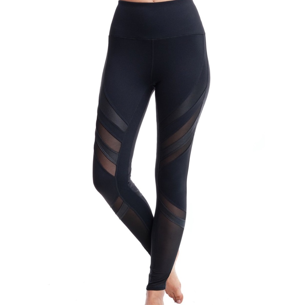 🆕💖 LA Society Oxygen Diagonal-Mesh Leggings Blk